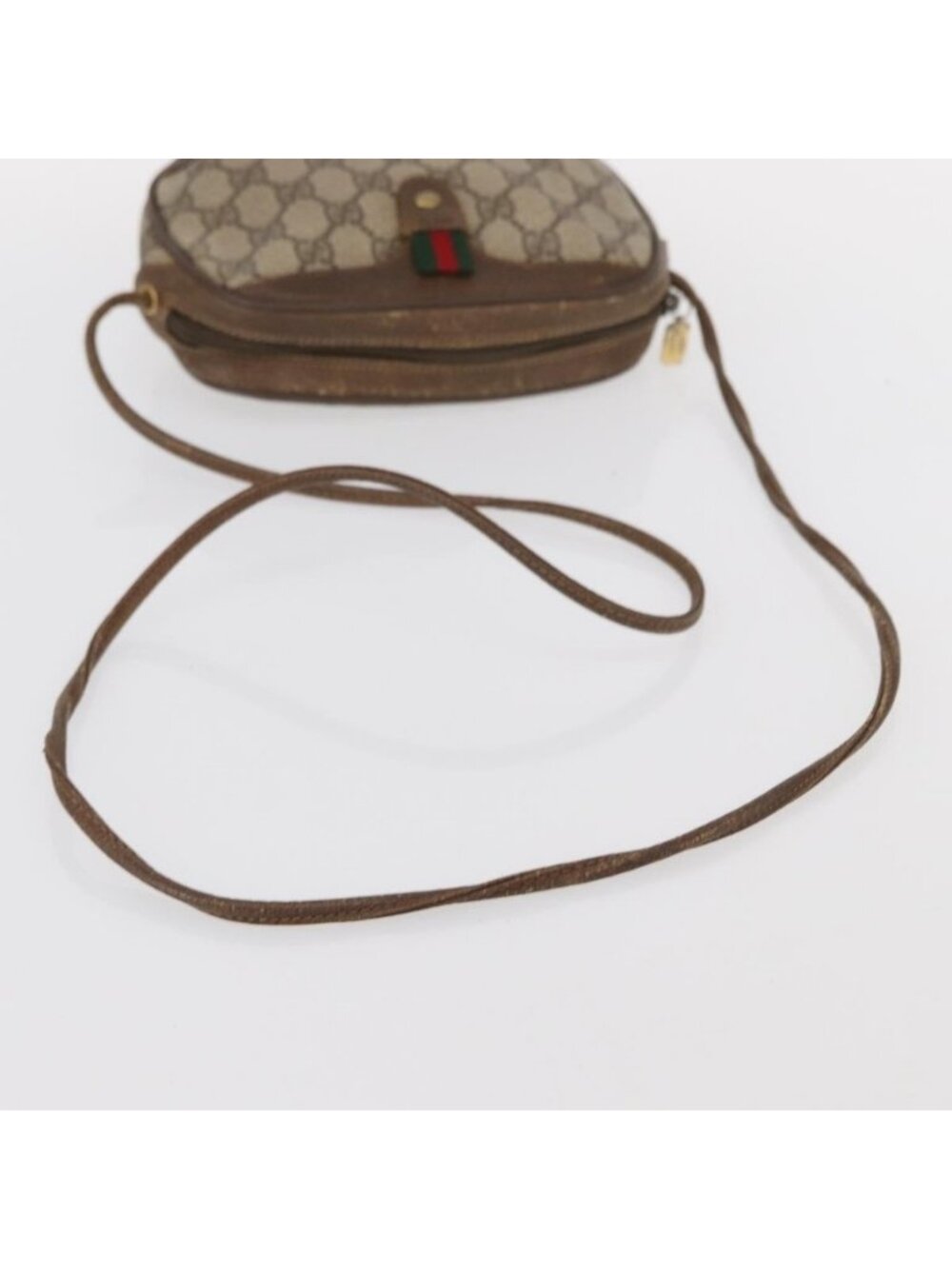 Authentic GUCCI GG Supreme Web Sherry Line Bag PVC Beige Gold 89 02 066 - Picture 14 of 16